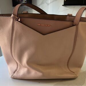 Michael Kors Rose Blush Leather Tote with Gold Logo